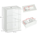 Mobiletto Bagno 2 Cassetti 61x37x88 cm con Lavabo in Ceramica Bianco