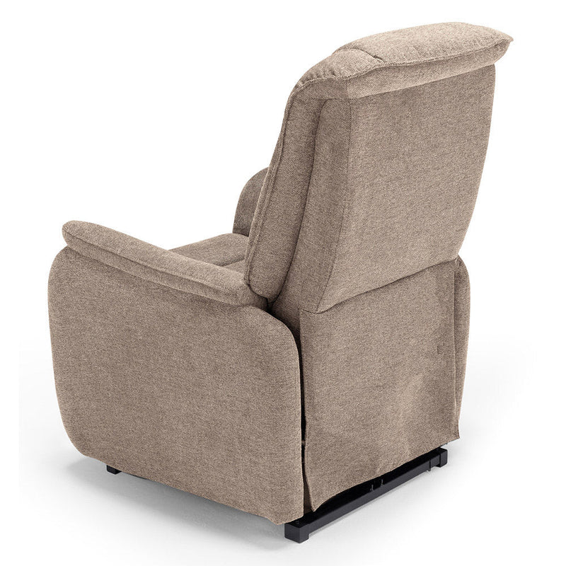 Poltrona Alzapersona Elettrica 2 Motori 76x96x105 cm in Tessuto Boston Fango