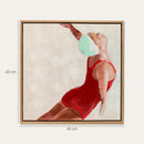 Set di 2 Quadri su Tela 40x40 cm Design Moderno Stampa Artistica da Parete con Ganci Inclusi Rosso      