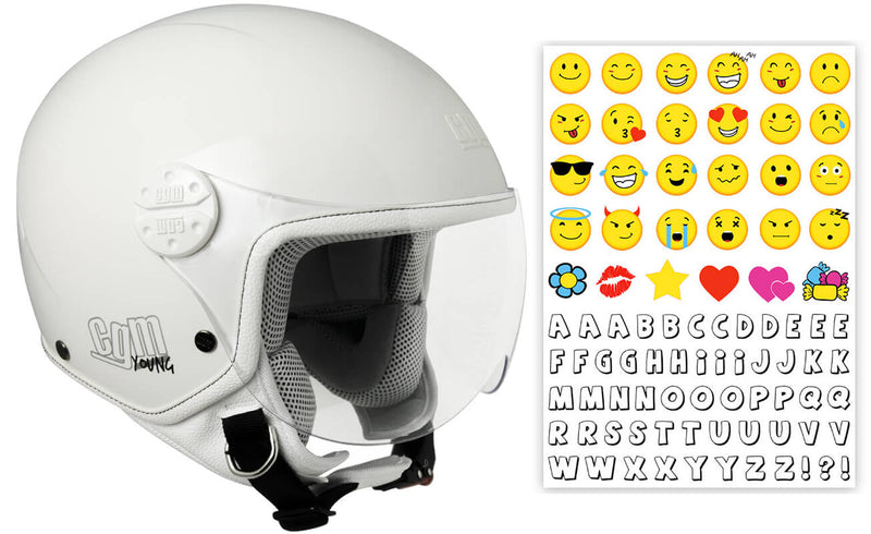 Casco Demi-Jet per Bambini Visiera Sagomata CGM Havana Smile 205S Bianco