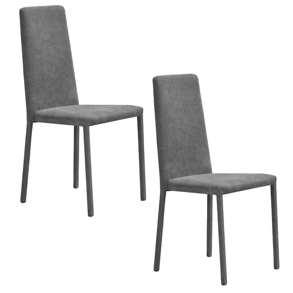Set 2 sedie Imbottite 45x52x91 cm In Tessuto Savoy Betty Plus Tortora sconto