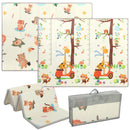 Tappeto Gioco per Bambini 0-3 Anni 200x150x1,5 cm a Tema Foresta Pieghevole e Reversibile in XPE Multicolore      