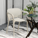 Set 4 Sedie da Giardino Design Moderno 60x56x75 cm Impilabili in PP Bianco 