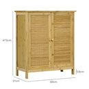 Credenza Mobile Soggiorno in Stile Boho 2 Ante in Rattan e Bambù 60x27x67,5 cm 