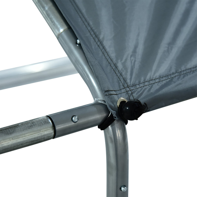 Pollaio Gabbia per Galline 300x400x195 cm in Metallo con Copertura in Tessuto Oxford Argento