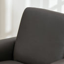 Poltrona per Salotto Moderna 75x78x81 cm in Finta Pelle Imbottita Marrone  