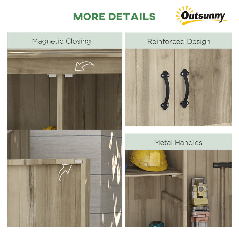 Casetta Box da Giardino 120x57x183 cm in Legno Naturale