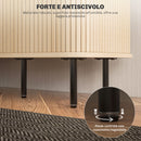 Mobile TV fino 55"" 2 Armadietti e 2 Ripiani 120x40x55 cm in Legno Canettato Rovere e Nero 