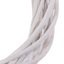 Set 6 Coroncine Bianche di Rattan Larghezza 25 cm