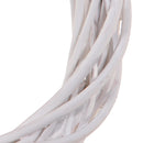 Set 9 Coroncine Bianche di Rattan Larghezza 20 cm