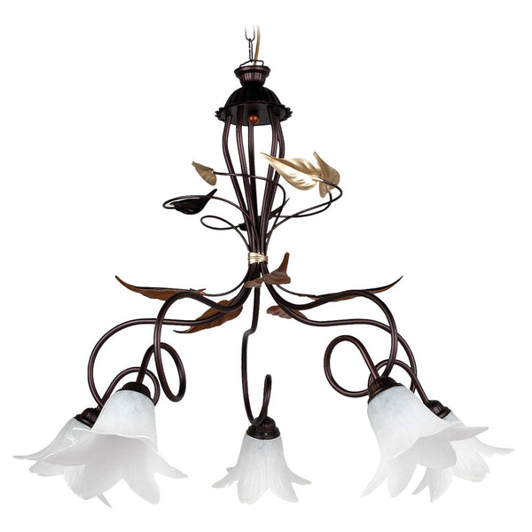 Kronleuchter 5xE14 Braun-Kupfer Rahmen Glasstroh E-Energy Giorgia online