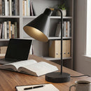 Set di 2 Lampade da Tavolo Moderne 30x15x40,5 cm con Porte USB Attacco E27 in Acciaio Nero      