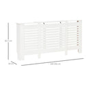 Copritermosifone Allungabile 140-202x19x82,5 cm in MDF Bianco