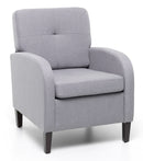 Poltrona Imbottita 64x66x82 cm in Tessuto Grigia