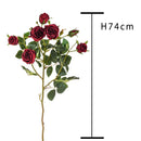 Set 2 Rami Artificiali con Rose H 74 cm