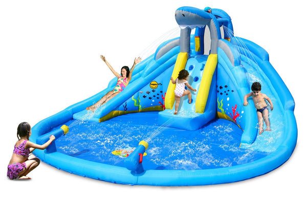 prezzo Shark Splash Center Aufblasbares Aquatic Carousel Castle mit Happy Hop Pumpe