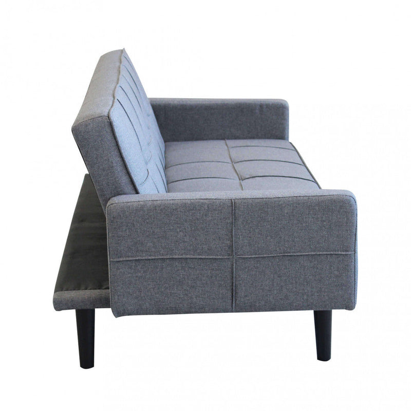 Divano Letto Anson 194x83x74 cm in Tessuto Grigio scuro