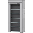 Scarpiera 7 Ripiani 60x30x126 cm con Copertura TNT in Acciaio Grigio      