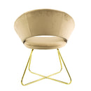 Poltroncina Vintage 66x65x68 cm in Tessuto Effetto Velluto Tortora