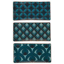 Set 3 Vassoi 24,5x13x2 cm  in Ceramica VdE Tivoli 1996 Vetiver Ottanio Nero e Oro
