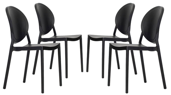 online Set aus 4 Vandi Gartenstühlen aus schwarzem Polypropylen