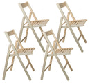Set 4 Sedie Pieghevole 47,5x42,5x45/79 cm in Legno di Faggio FSC Grezza