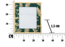 Cornice Glam Verde 28x1,5x33,5 cm in Ferro MDF e Vetro Verde e Oro