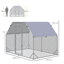 Recinto per Galline 280x190x195 cm con Copertura in Acciaio