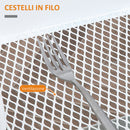Carrello da Cucina Multiuso con Ruote Girevoli 2 Cesti Cassetto e Piano in Legno Bianco      