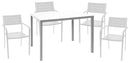 Set Tavolo e 4 Sedie da Giardino in Acciaio RD Italia Dorio Bianco