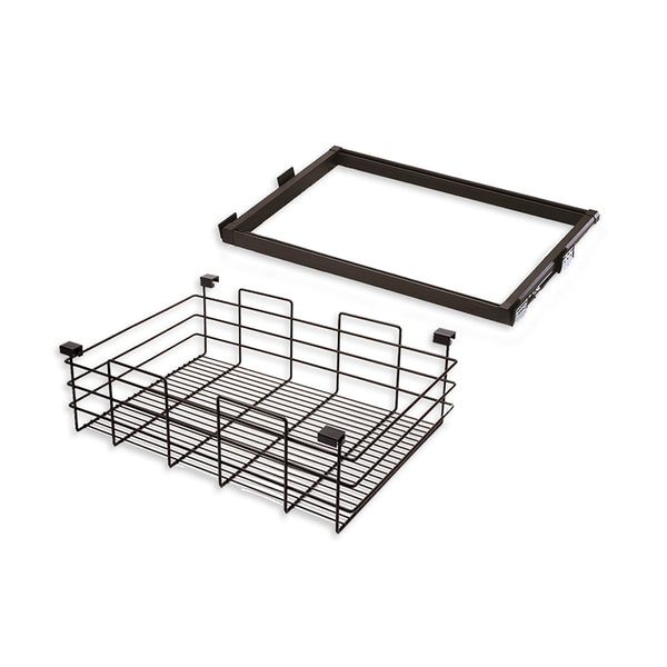 Emuca Moka Moka Metalldrahtkorb-Kit mit verstellbaren Führungen 600 mm Modul aus Stahl und Aluminium prezzo