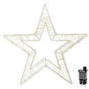 Stella Luminosa di Natale 3D in Metallo con 1800 LED Luce Calda Larghezza 58 cm