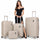 Set 4 Valigie Rigide Beauty Case Bagaglio Trolley con Ruote Easy Roll Beige