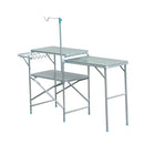 Tavolino da Campeggio Picnic Pieghevole in Alluminio 154.5x40.5x82 cm 