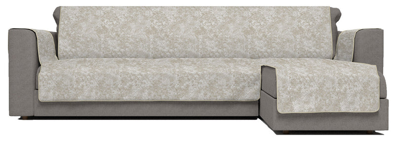 Copridivano con Penisola Destra in Poliestere e Cotone Beige Varie Misure