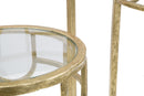 Porta Telefono Oro Set 3 Pz Ø33x70 -28x60-23x50 cm in Ferro e Vetro Oro
