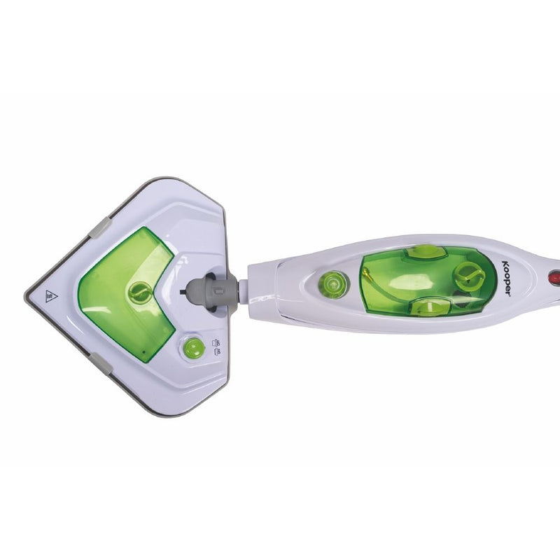 Scopa a Vapore Elettrica Lavapavimenti 10 in 1 1300W Kooper Vaporbella Elite Bianca e Verde