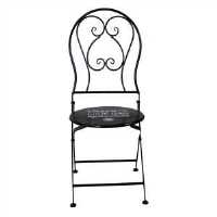 Set Tavolino e 2 Sedie Ø60xh70,5 cm in Metallo Nero