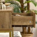 Mobile Consolle Ingresso 99x35x86 cm 2 Cassetti 1 Ripiano in Legno Naturale