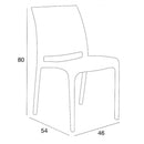 Sedia da Giardino Volga 46x54x80 h cm in Polipropilene Bianco