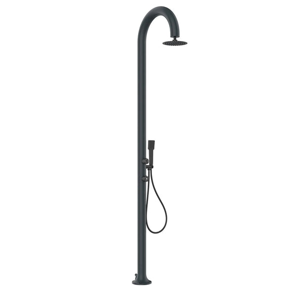 online Doccia da Giardino in Alluminio Soffione Rotondo e Doccino Sined Luna Alu D Grigio