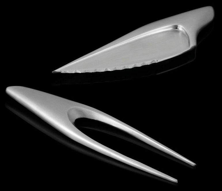 Tagliere in Legno di Bamboo con Posate per Carne