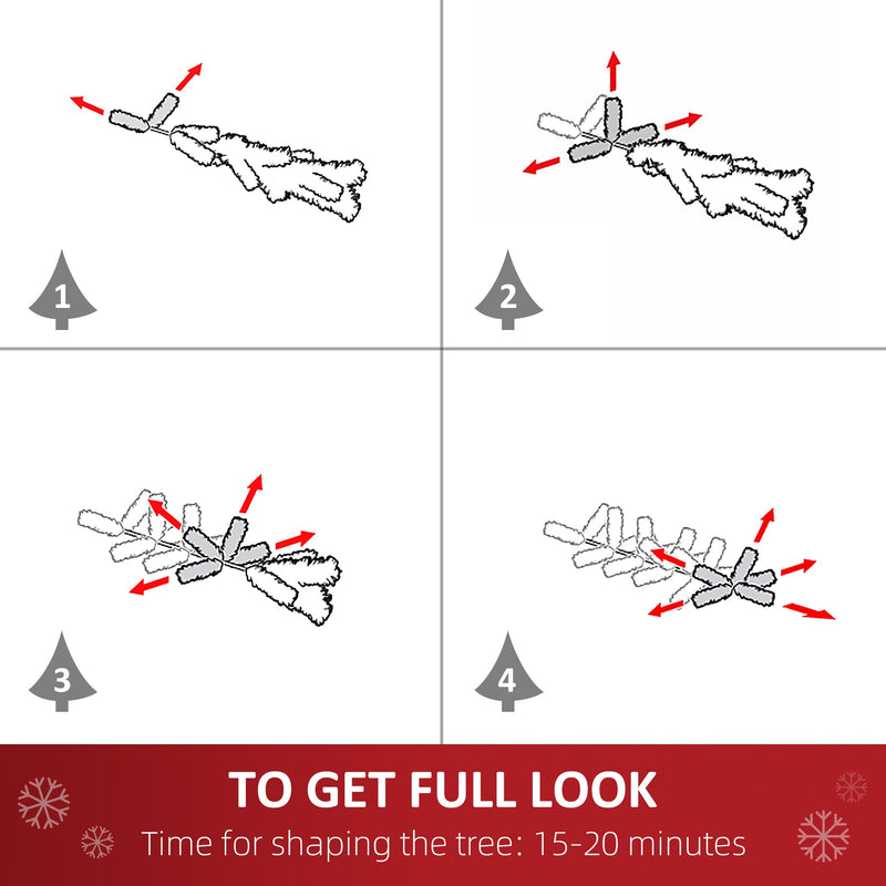 Albero di Natale Artificiale Innevato 180 cm 630 Rami e 37 Pigne Verde e Bianco 
