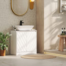 Mobile Sottolavabo per Bagno 60x30x59,8 cm con 2 Ante con Ripiano Regolabile per Lavabi senza o con Colonna in MDF Bianco      