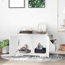 Lettiera per Gatti a 2 Ante con Portaoggetti Laterale 88,5x48x51,5 cm Bianca