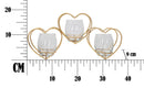 Portacandele Heart 37,5x9x19 cm in Ferro e Vetro Oro