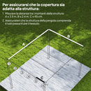 Tetto di Ricambio per Pergola Gazebo da Giardino 300x400 cm in Poliestere Crema