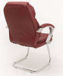 Coppia di Sedie Poltroncine Visitatore in Similpelle da Ufficio Bozzini Roger Bordeaux