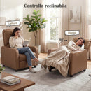 Poltrona Relax Reclinabile Manuale 155° 69x91x100 cm con Poggiapiedi in Pelle PU Marrone Scuro      
