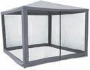 Gazebo da Giardino in Metallo 3x3m con Zanzariera Soriani Dakar Grigio